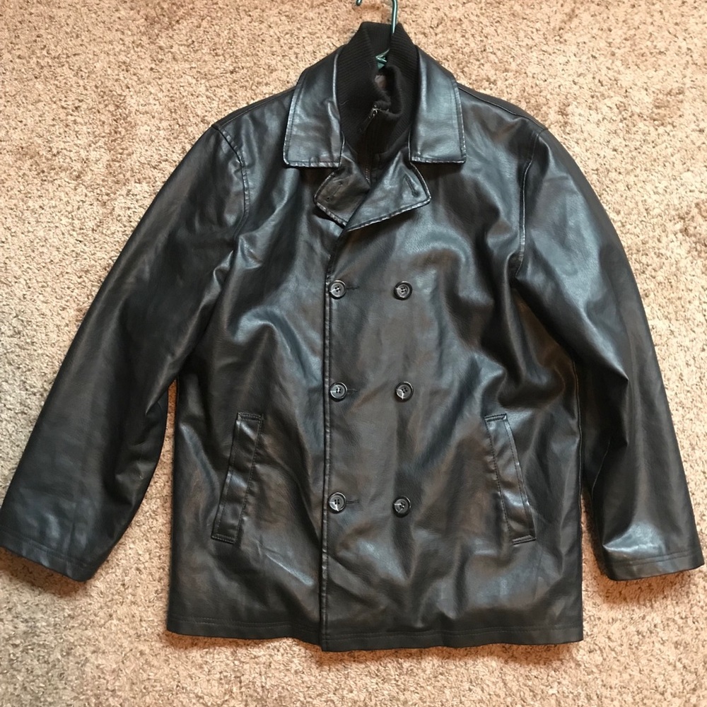Leather Peacoat